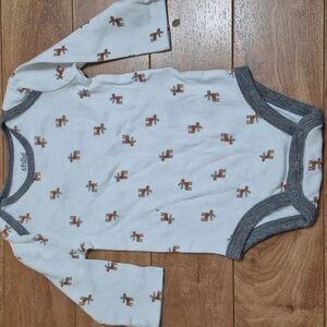 Carters White Cotton Reindeer Onsie